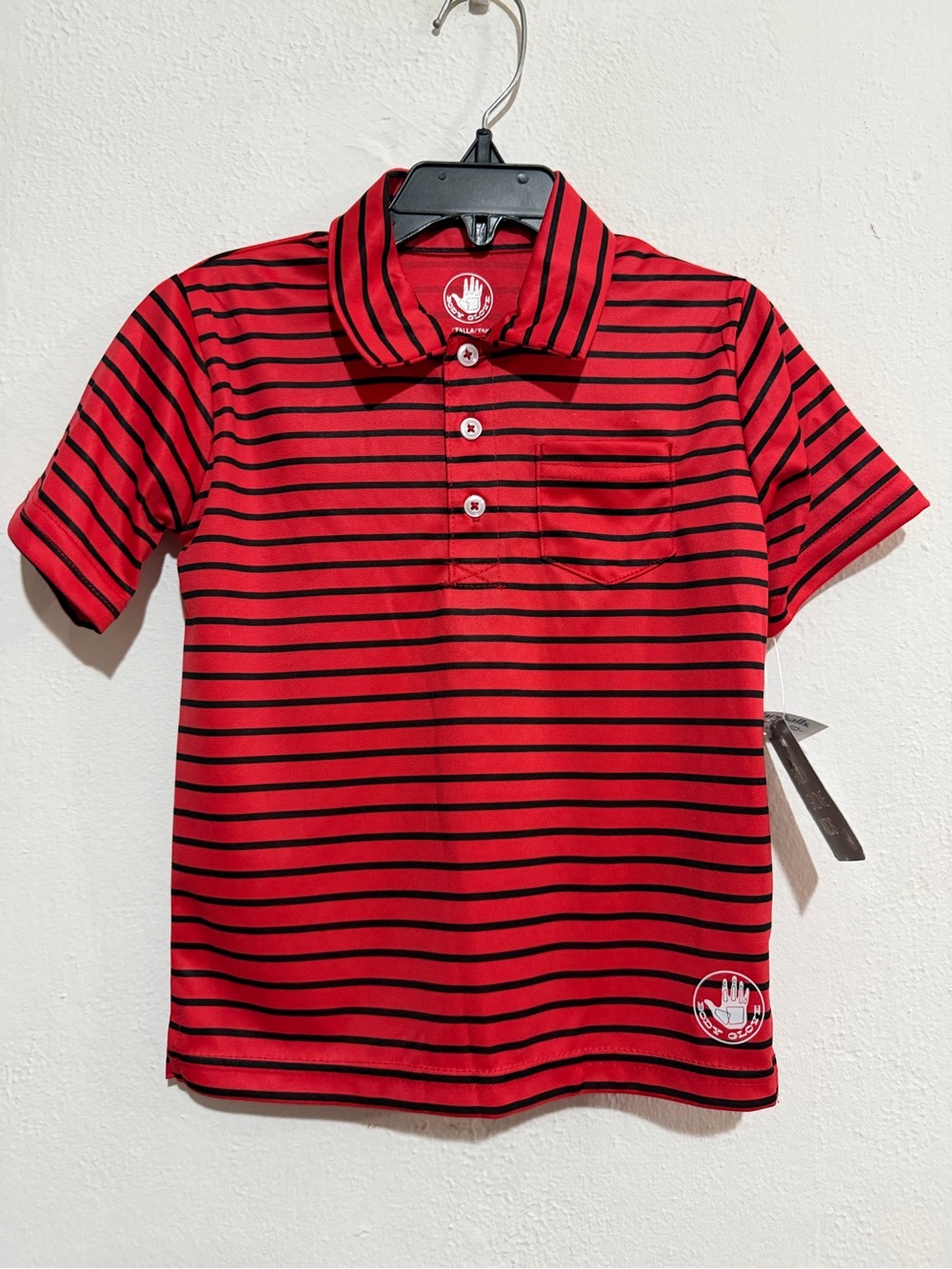 Body Glove Red and Black Striped Kids Polo